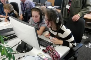Camborne Guides learning how to make and edit digital recordings