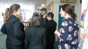 Students from Redruth School visiting the Cornish Studies Library as part of Heart of Conflict