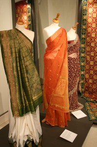 Traditional saris on display. British Sari Story Brent